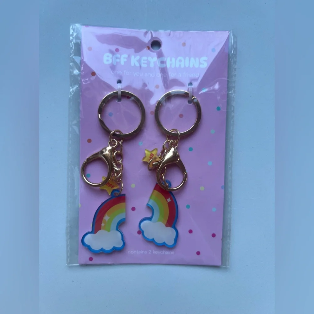 Gold Rainbow Cloud Keychain Set - Kids Accessories